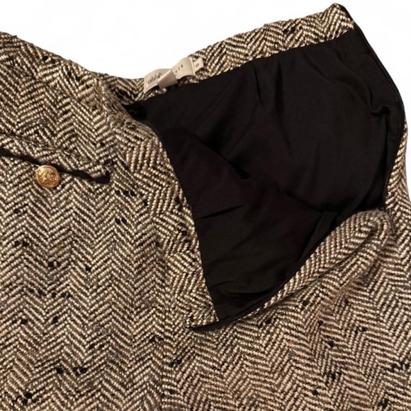 Ted Baker Feliot Cream and Black Herringbone Straight-Leg Trousers - Picture 11 of 11